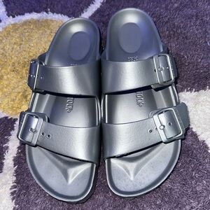 Birkenstock Silver Sandals with Adjustable Straps